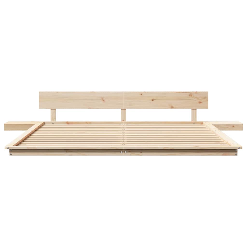 vidaXL Vloerbed met Nachtkastjes 200x200cm van Massief Hout