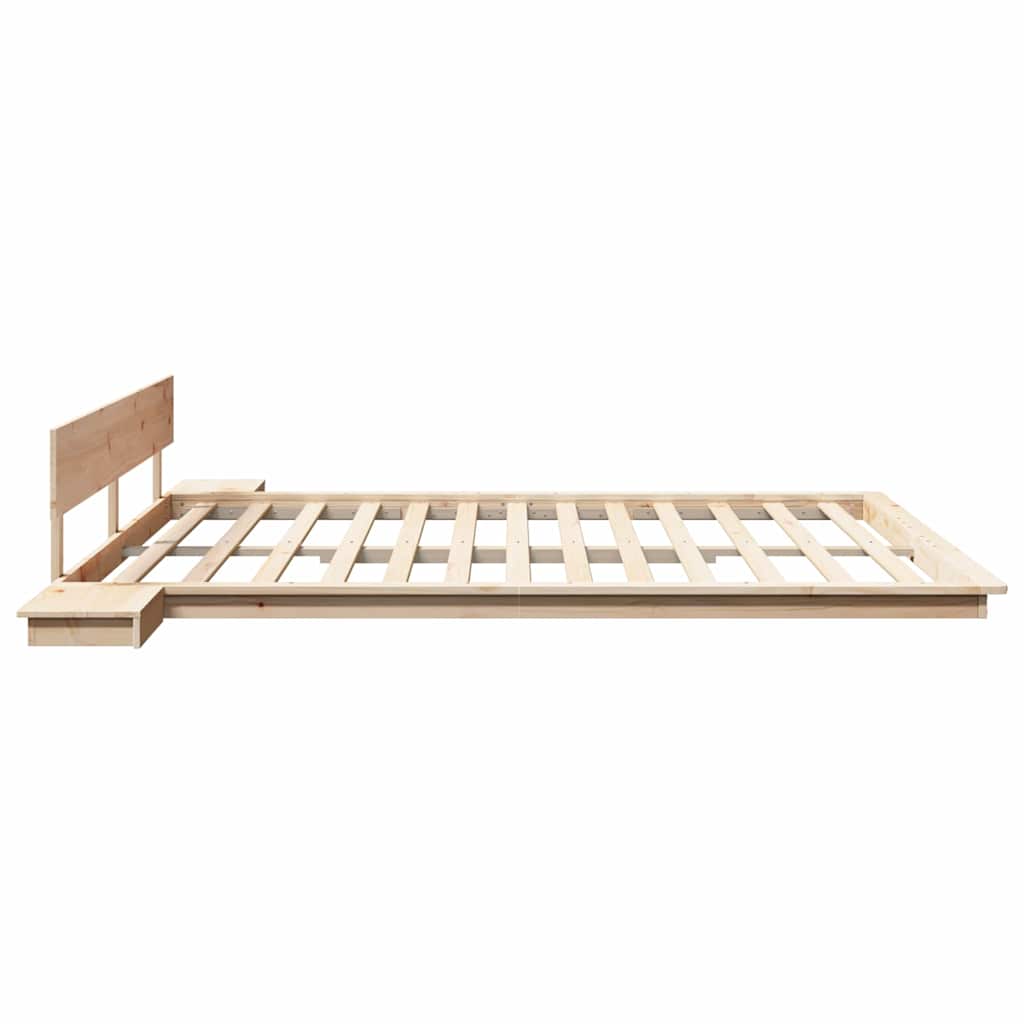 vidaXL Vloerbed met Nachtkastjes 200x200cm van Massief Hout