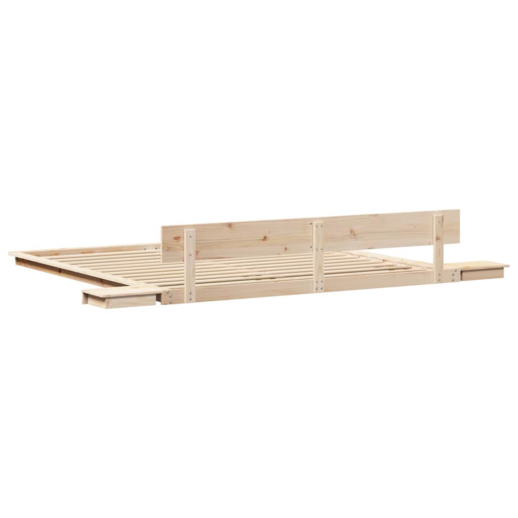 vidaXL Vloerbed met Nachtkastjes 200x200cm van Massief Hout