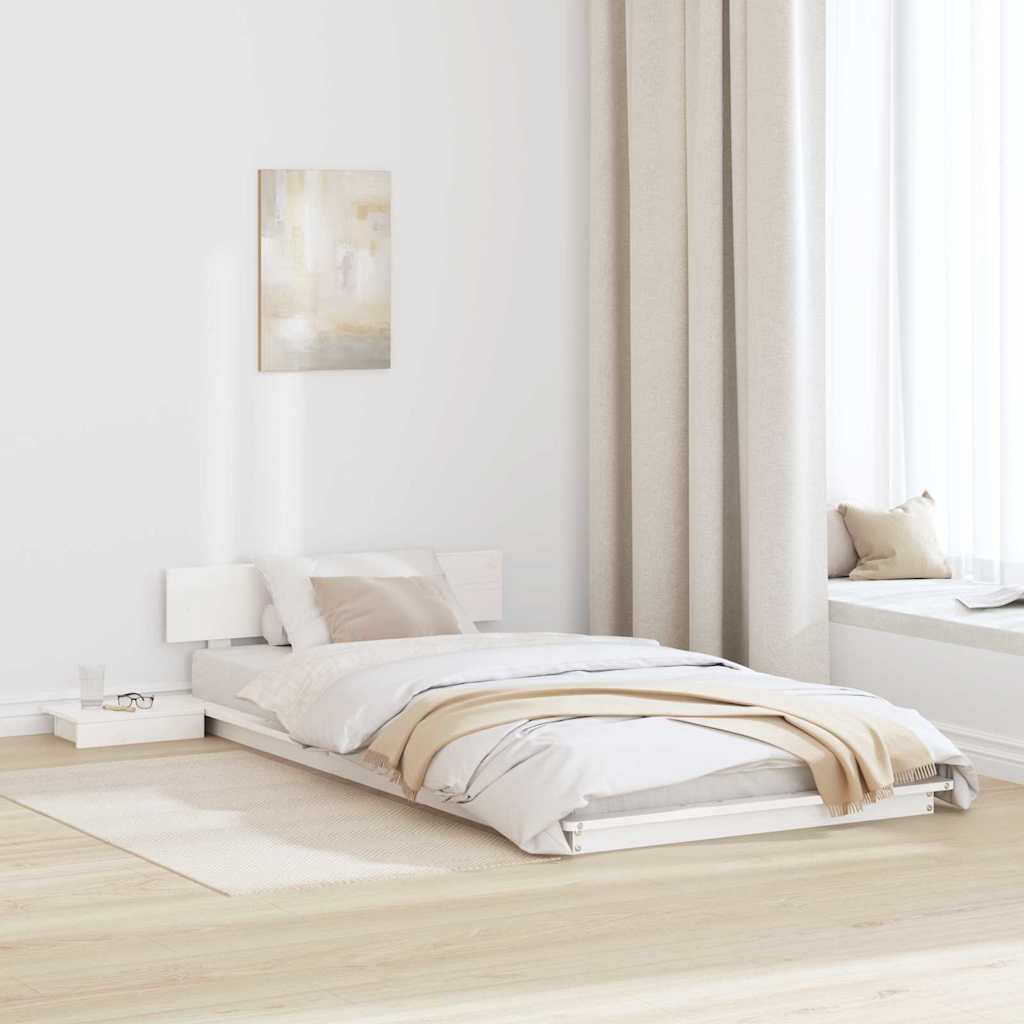 vidaXL Vloerbed met Nachtkastjes 200x200cm van Massief Hout