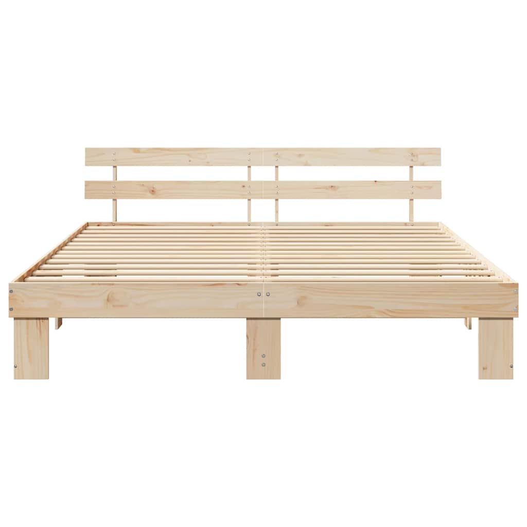 vidaXL Bed Frame met Hoofdbord 140x200 cm Massief Hout Grenen