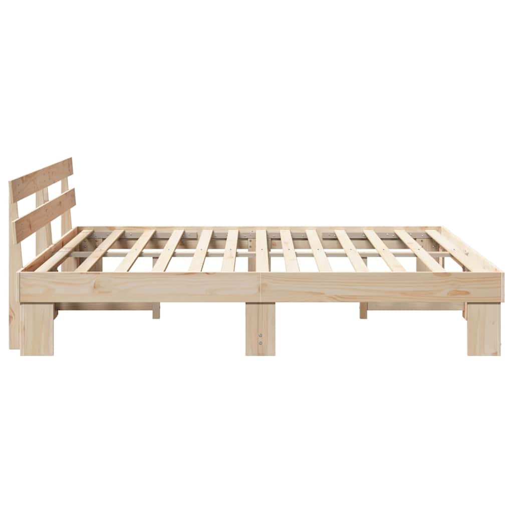 vidaXL Bed Frame met Hoofdbord 140x200 cm Massief Hout Grenen
