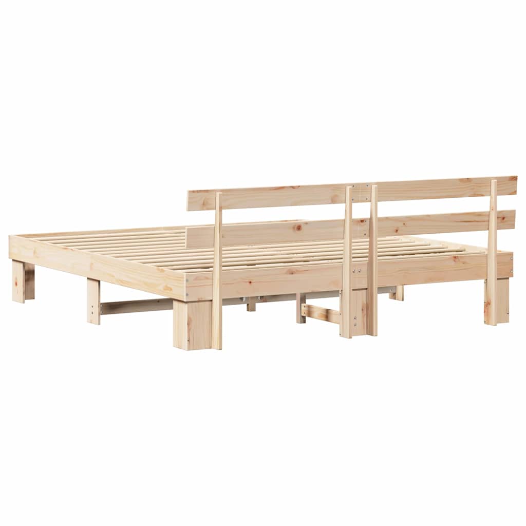vidaXL Bed Frame met Hoofdbord 140x200 cm Massief Hout Grenen