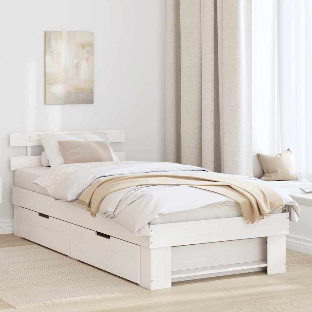 vidaXL Bedframe met hoofdeinde Bruin 200 x 200 cm Massief grenenhout