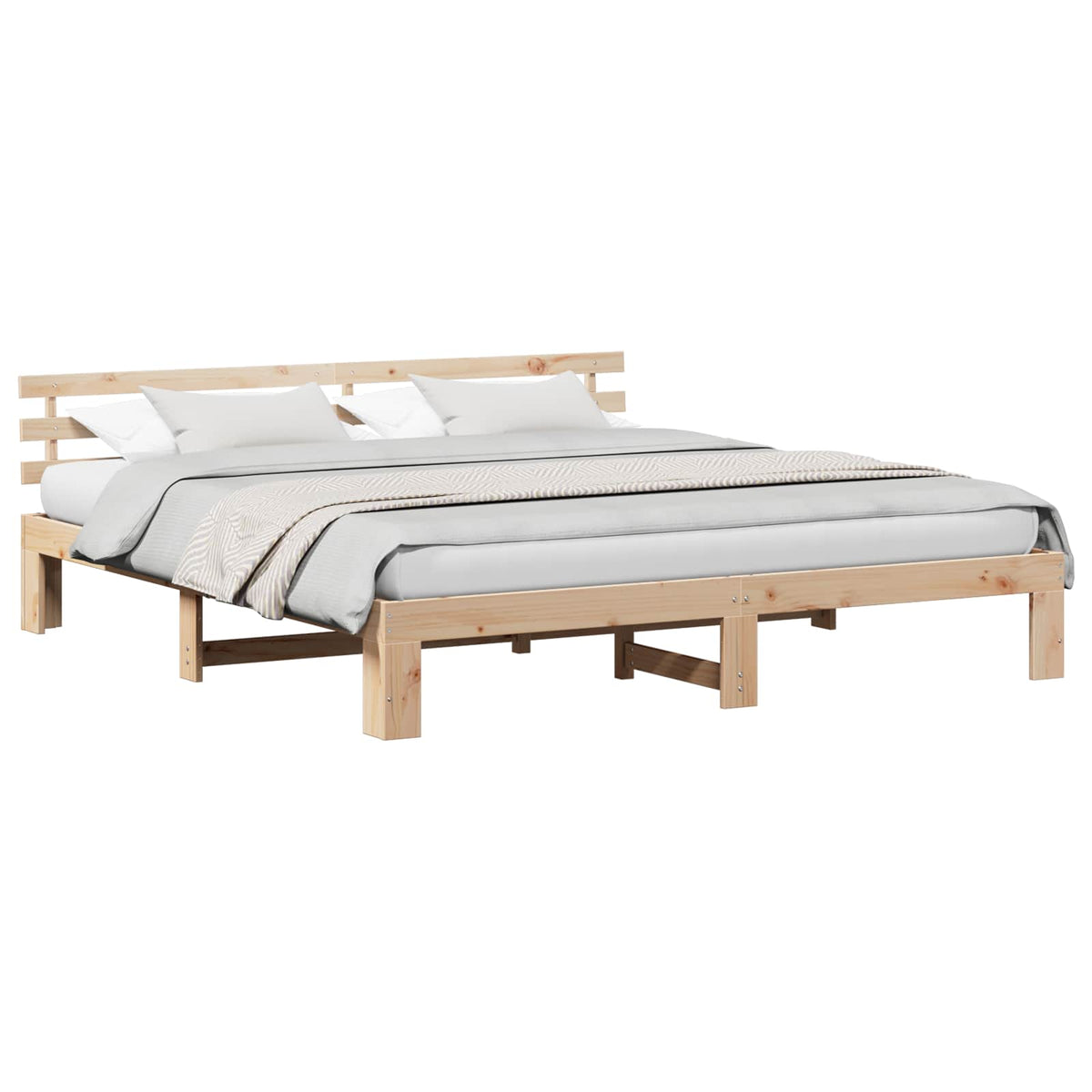 vidaXL Grenenhouten Bedframe Natuurlijk Massief grenenhout 200 x 200 cm