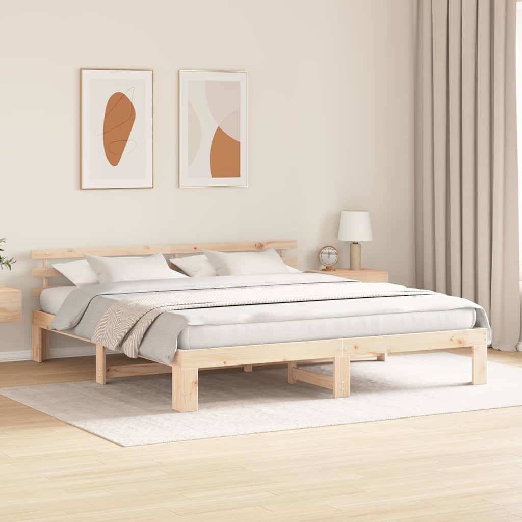 vidaXL Grenenhouten Bedframe Natuurlijk Massief grenenhout 200 x 200 cm