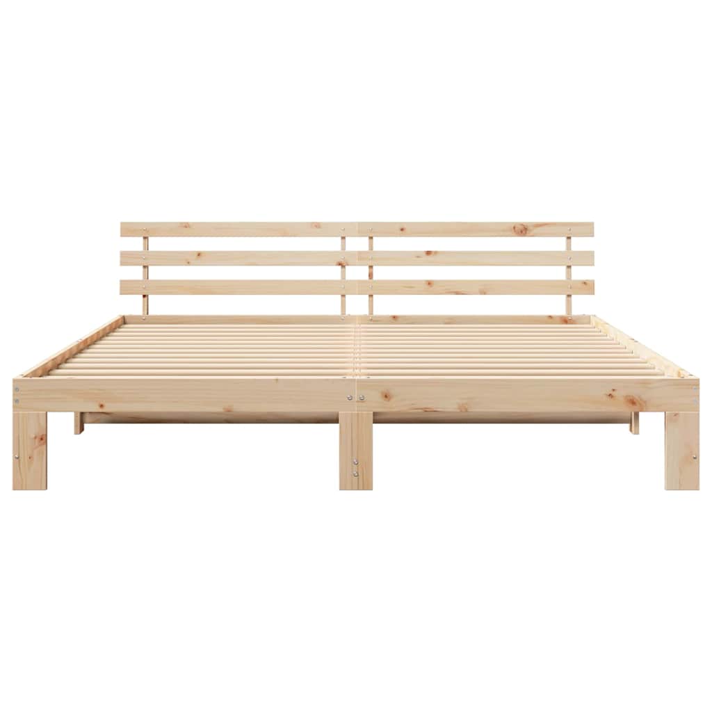 vidaXL Grenenhouten Bedframe Natuurlijk Massief grenenhout 200 x 200 cm