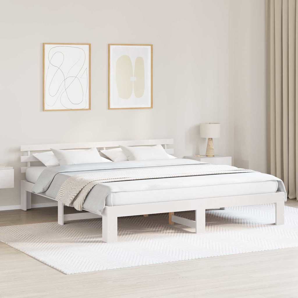 vidaXL Grenenhouten Bedframe Natuurlijk Massief grenenhout 200 x 200 cm