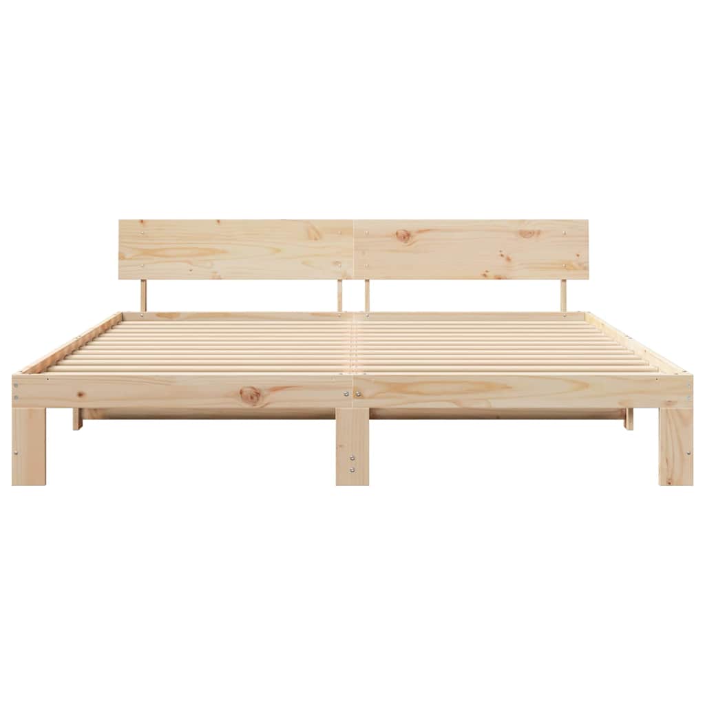 vidaXL Bedframe met Hoofdeinde 200x200 cm Massief Grenenhout