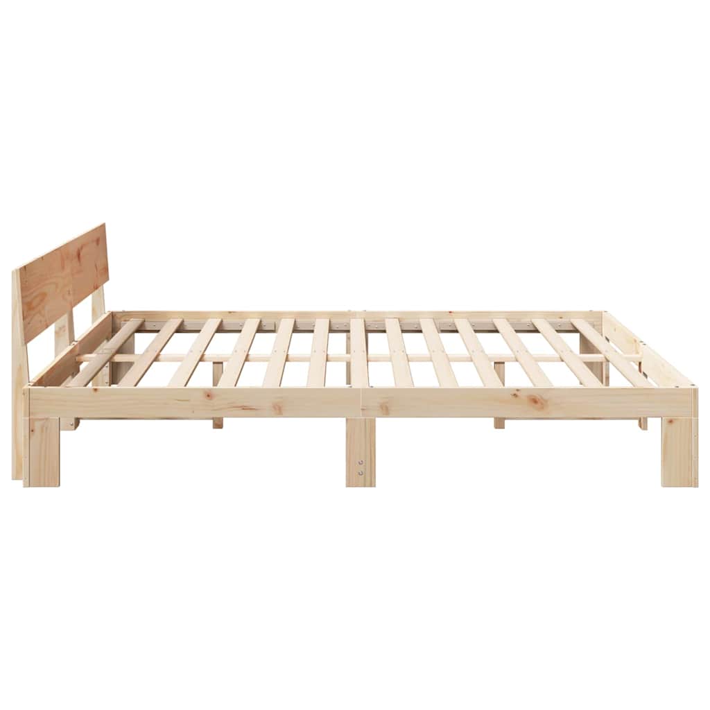 vidaXL Bedframe met Hoofdeinde 200x200 cm Massief Grenenhout