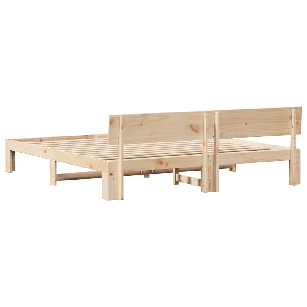 vidaXL Bedframe met Hoofdeinde 200x200 cm Massief Grenenhout