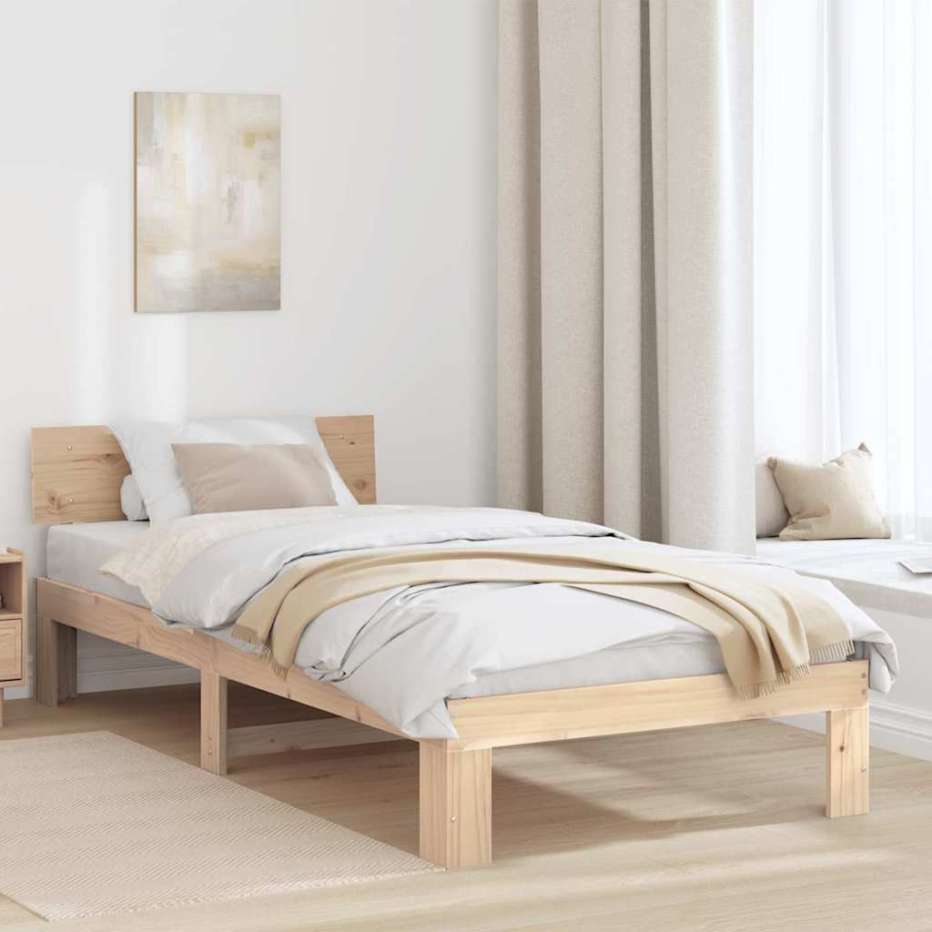 vidaXL Bedframe met Hoofdeinde 200x200 cm Massief Grenenhout