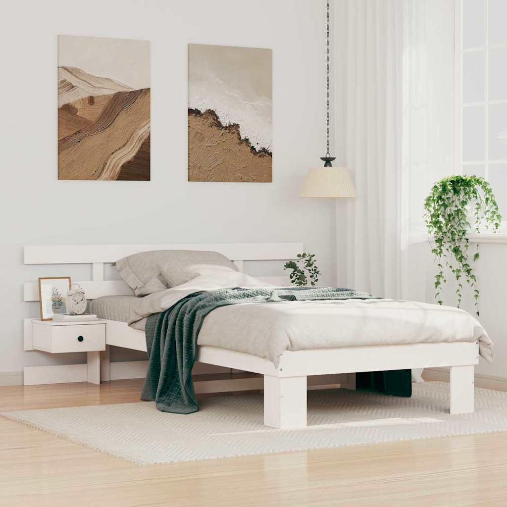 vidaXL Bedframe met lade Bruin 200 x 200 cm Massief grenenhout
