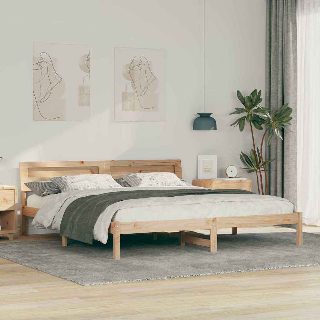 vidaXL Bedframe met LED -striplichten Bruin 200 x 200 cm
