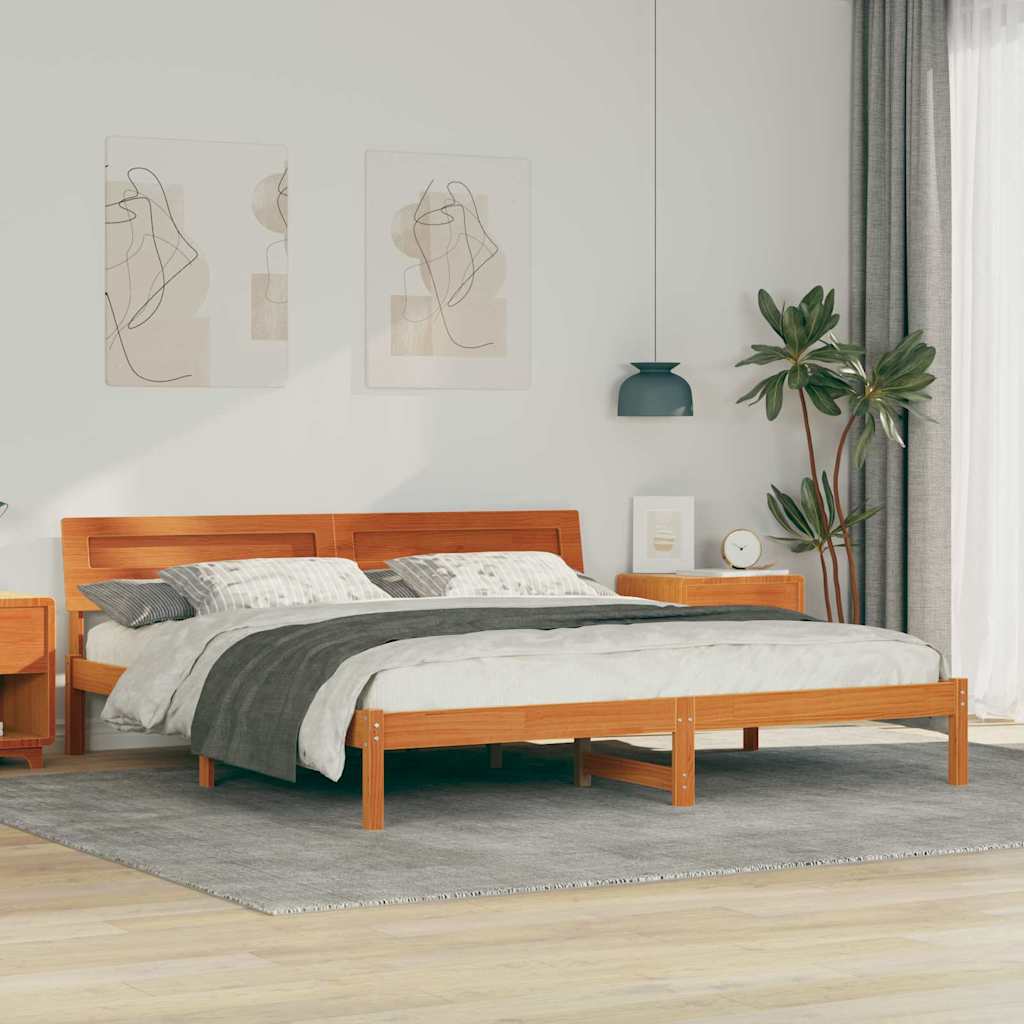 vidaXL Bedframe met LED -striplichten Bruin 200 x 200 cm