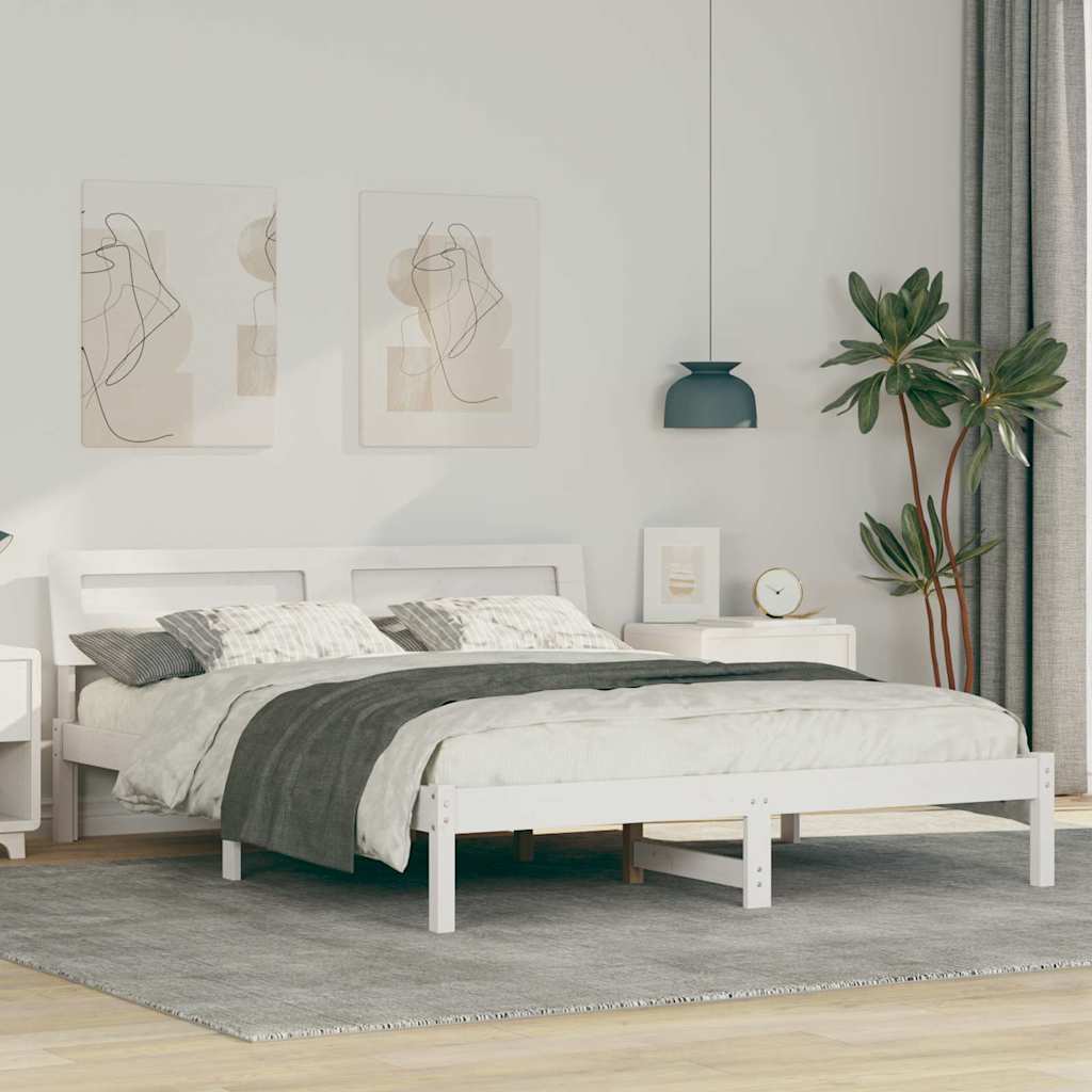 vidaXL Bedframe met LED -striplichten Bruin 200 x 200 cm