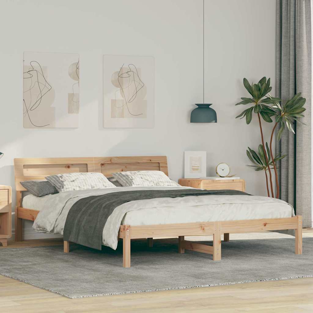 vidaXL Bedframe met LED -striplichten Bruin 200 x 200 cm