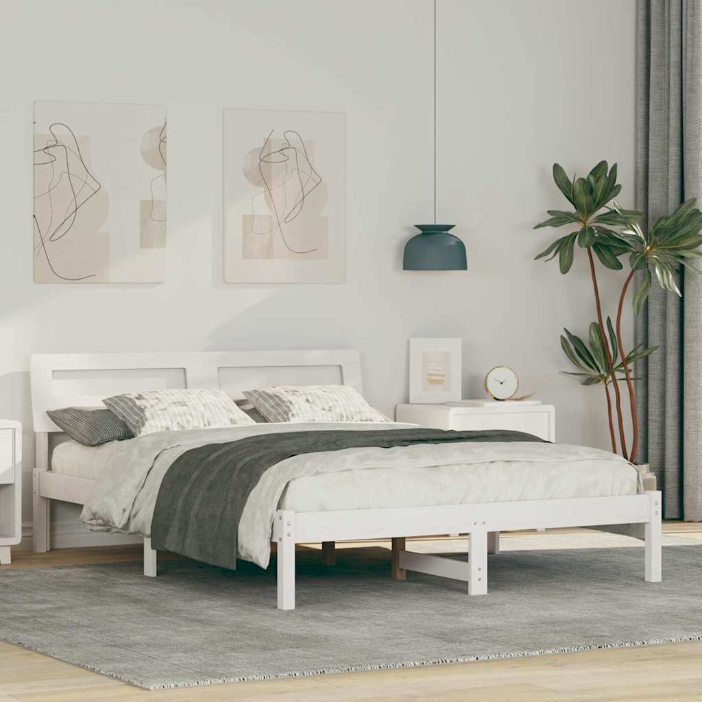 vidaXL Bedframe met LED -striplichten Bruin 200 x 200 cm