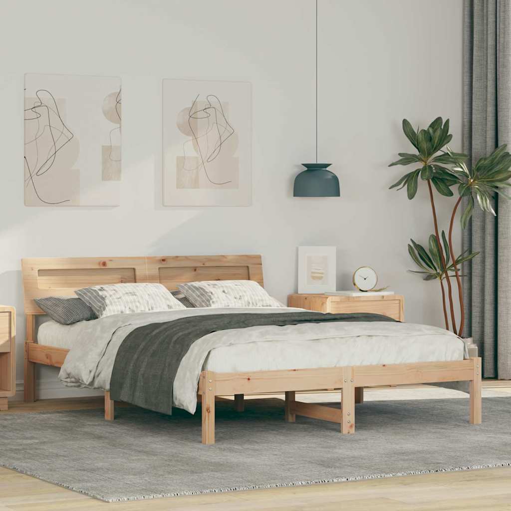 vidaXL Bedframe met LED -striplichten Bruin 200 x 200 cm