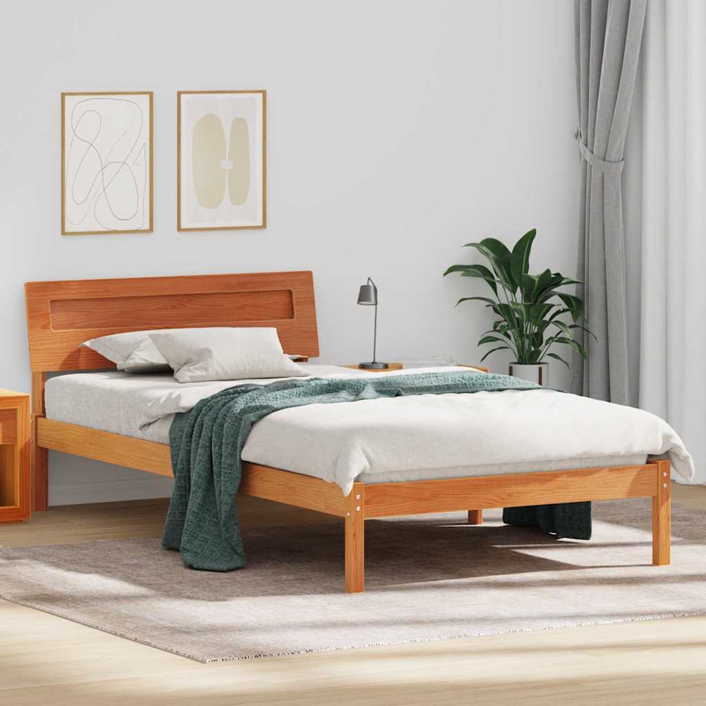 vidaXL Bedframe met LED -striplichten Bruin 200 x 200 cm