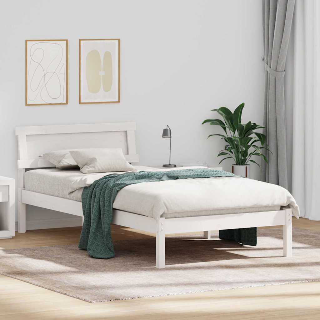 vidaXL Bedframe met hoofdeinde Bruin 200 x 200 cm Massief grenenhout