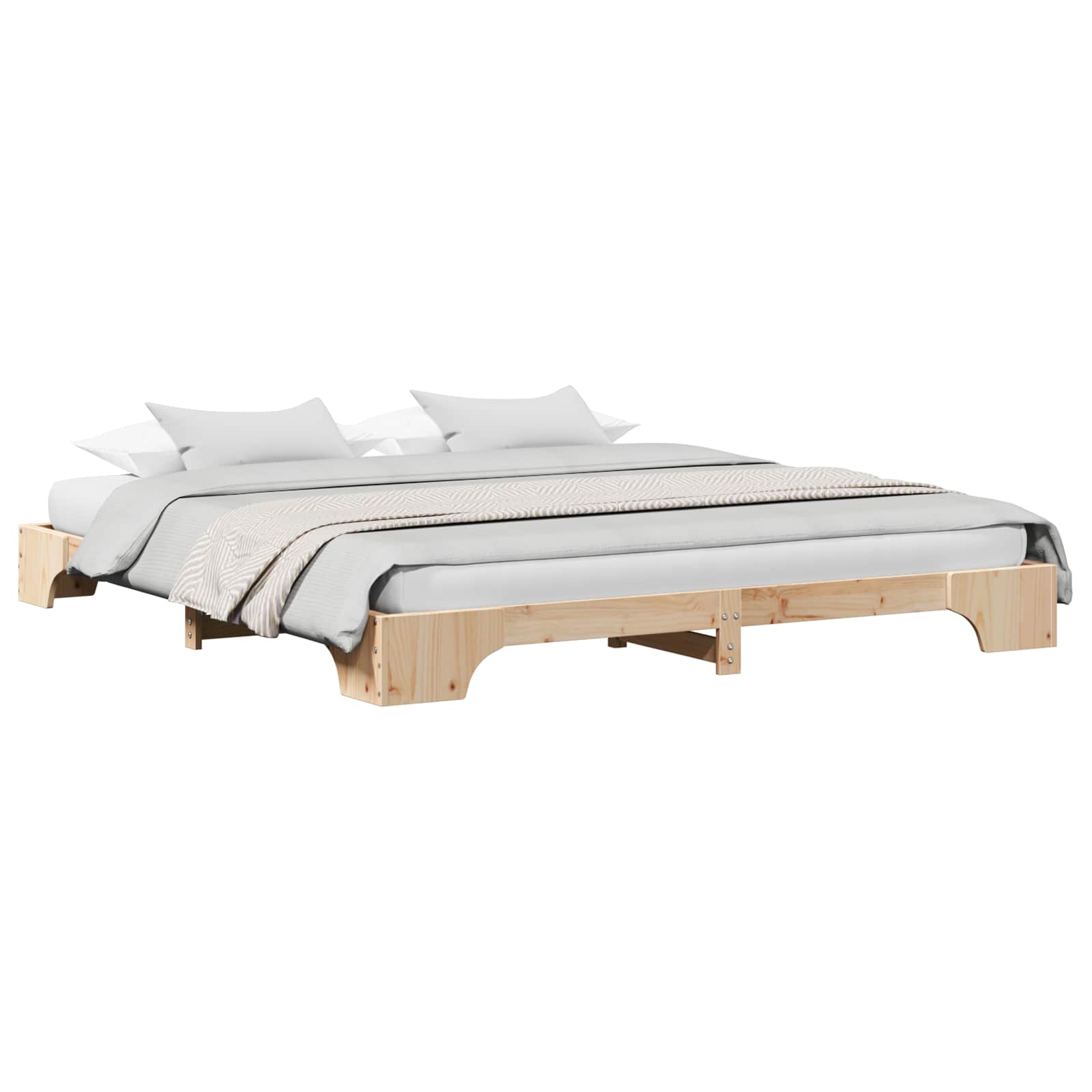 vidaXL Bed Frame Natuur Massief Grenenhout 200 x 200 cm Duurzaam