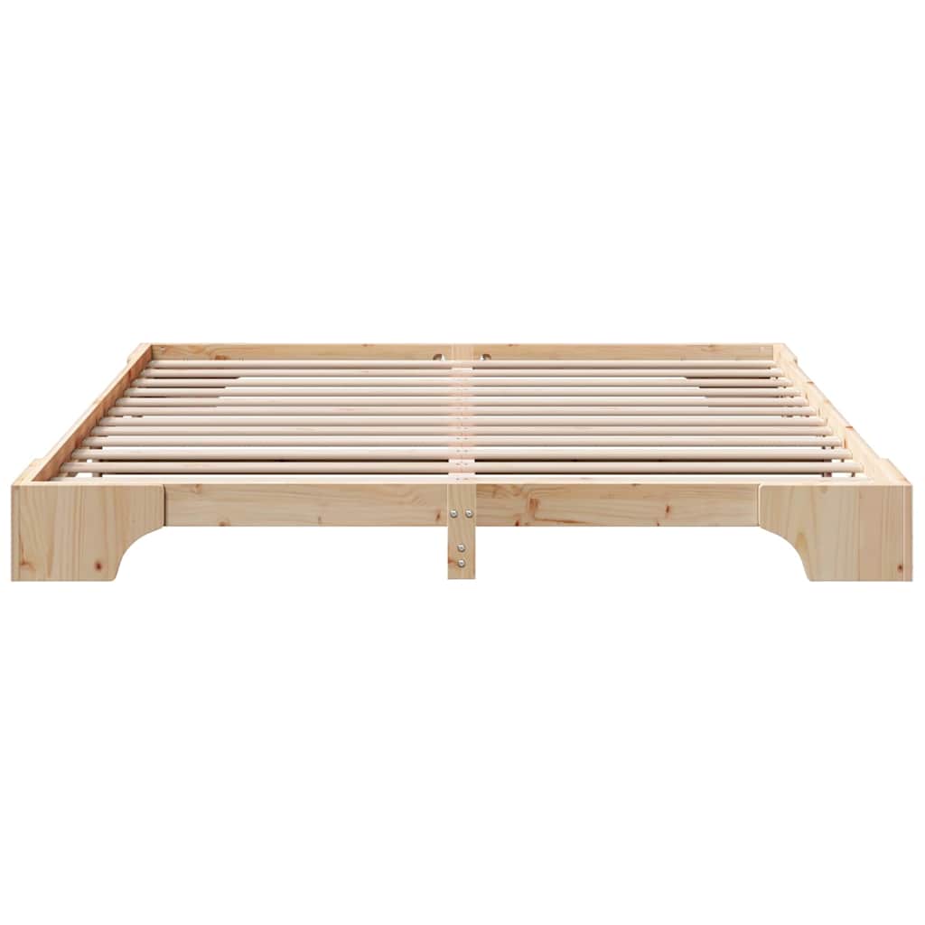 vidaXL Bed Frame Natuur Massief Grenenhout 200 x 200 cm Duurzaam