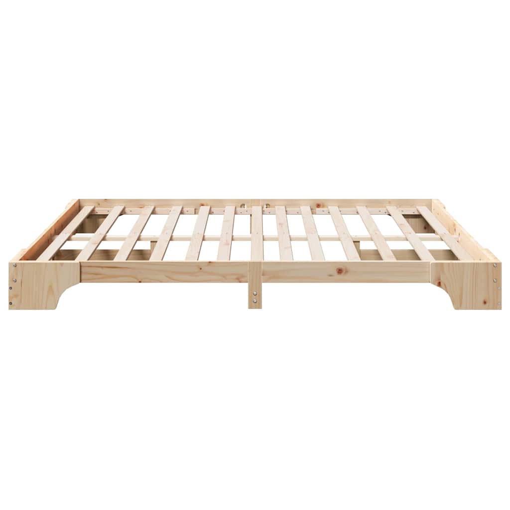 vidaXL Bed Frame Natuur Massief Grenenhout 200 x 200 cm Duurzaam