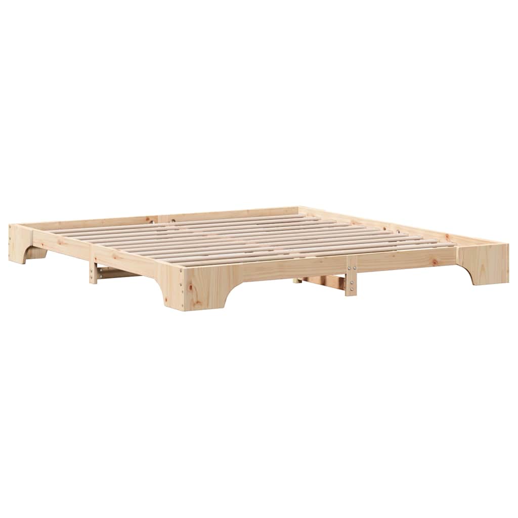 vidaXL Bed Frame Natuur Massief Grenenhout 200 x 200 cm Duurzaam