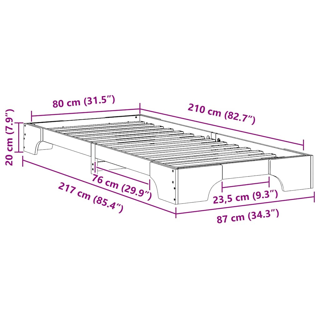 vidaXL Bedframe met opslag Bruin Hout