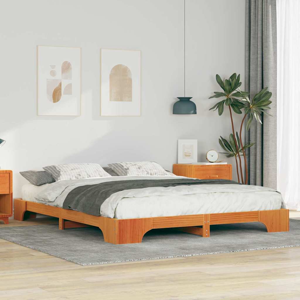 vidaXL Bedframe met opslag Bruin Hout