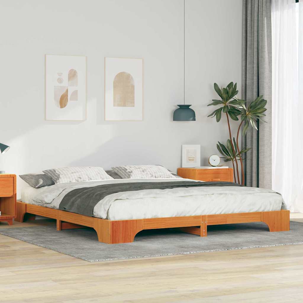 vidaXL Bedframe met opslag Bruin Hout