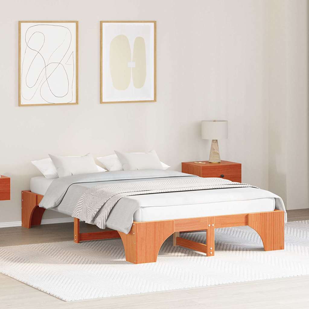vidaXL Bed Frame Natuur Massief Grenenhout 200 x 200 cm Duurzaam
