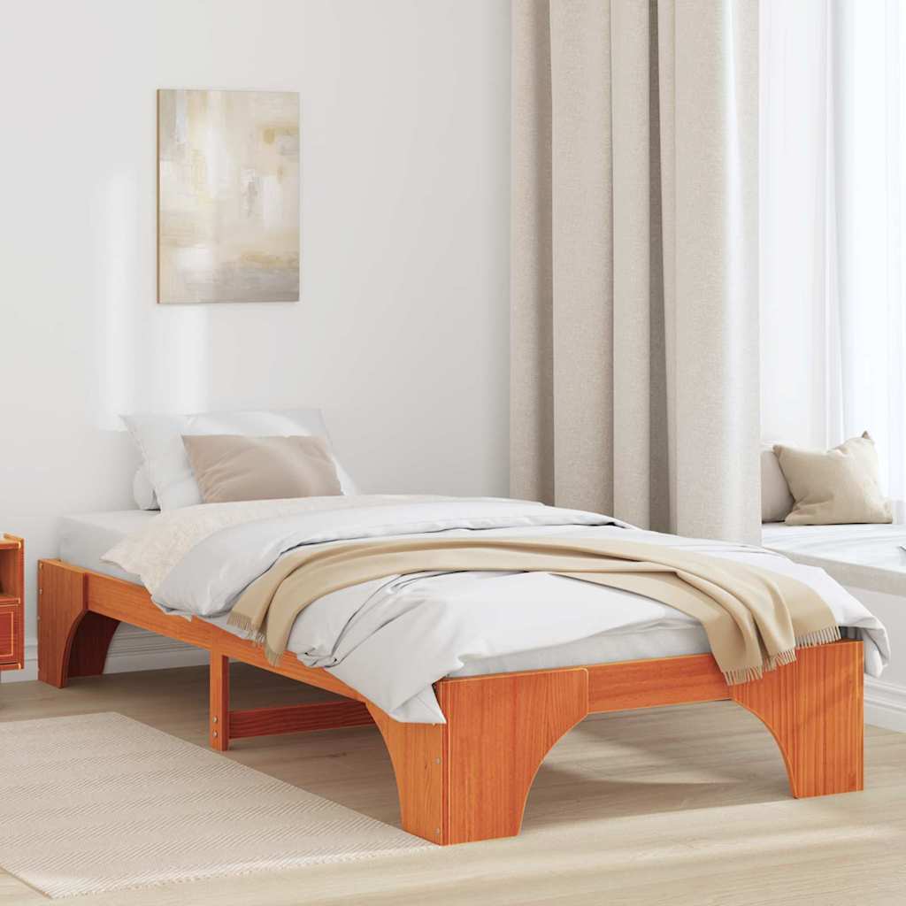 vidaXL Bed Frame Natuur Massief Grenenhout 200 x 200 cm Duurzaam