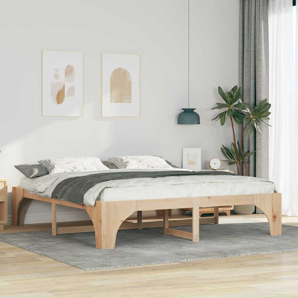 vidaXL Bedframe met opslag Bruin Hout
