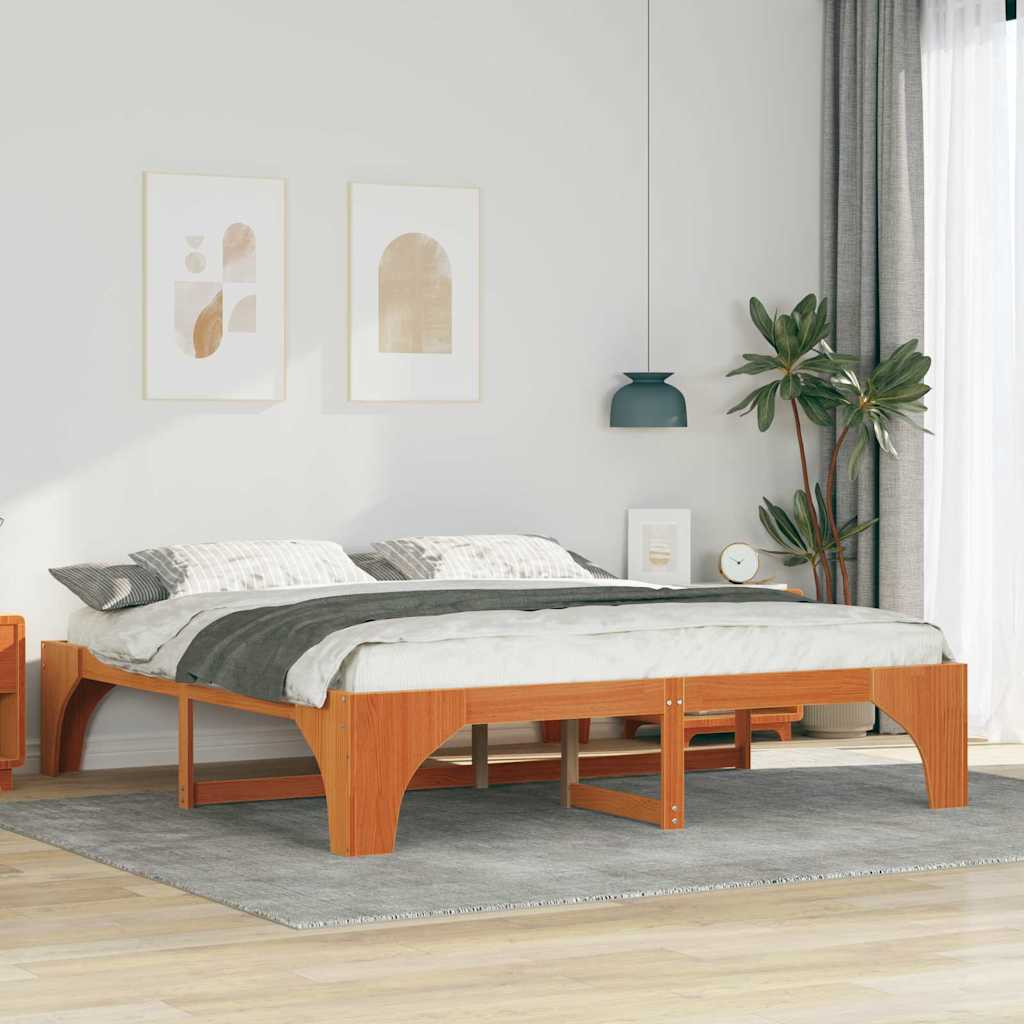 vidaXL Bedframe met opslag Bruin Hout