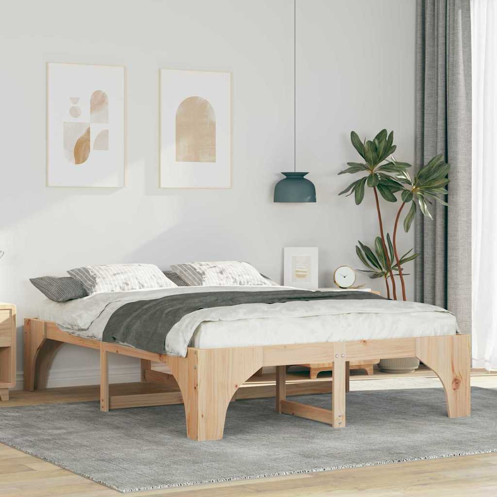 vidaXL Bedframe met opslag Bruin Hout
