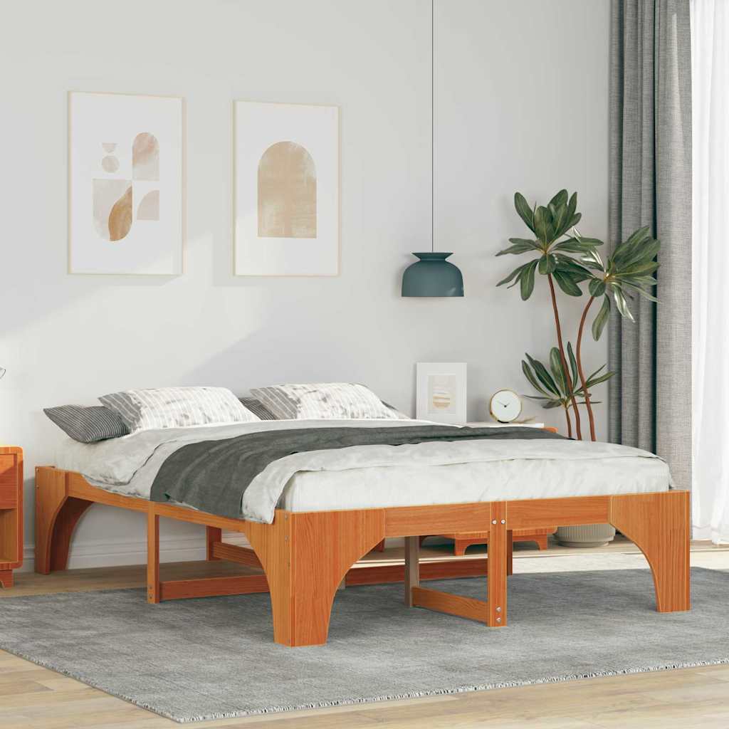 vidaXL Bedframe met opslag Bruin Hout