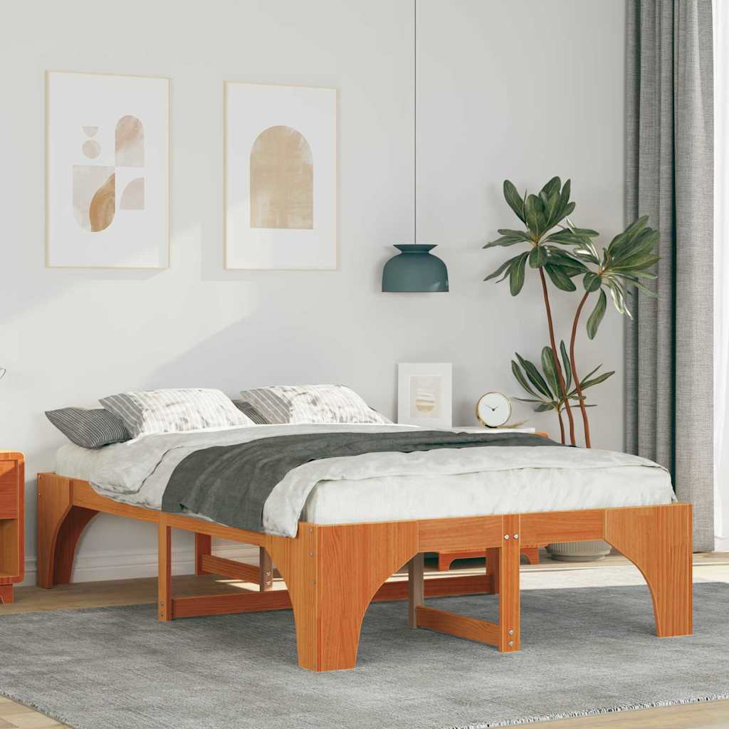 vidaXL Bedframe met opslag Bruin Hout