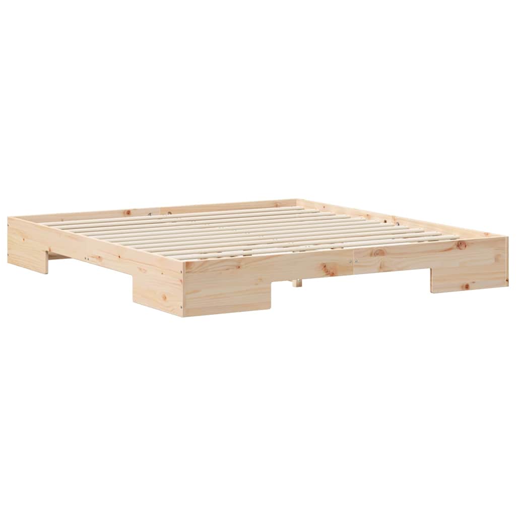 vidaXL Bedframe met opslag Bruin Massief grenenhout