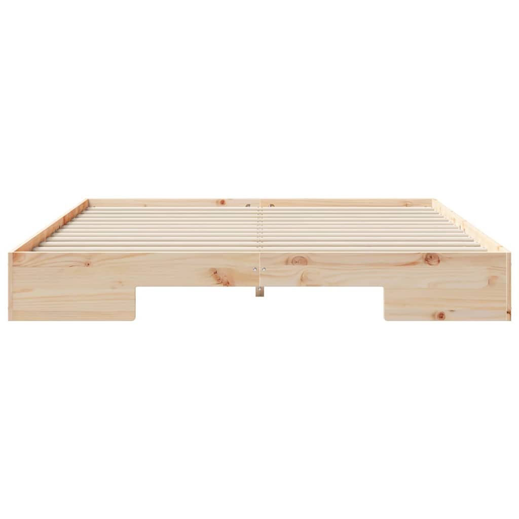 vidaXL Bedframe met opslag Bruin Massief grenenhout