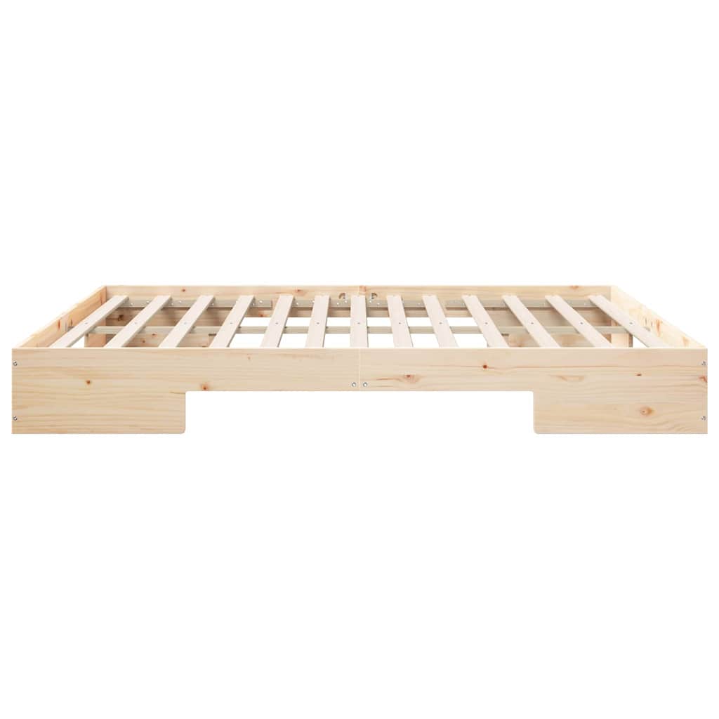 vidaXL Bedframe met opslag Bruin Massief grenenhout