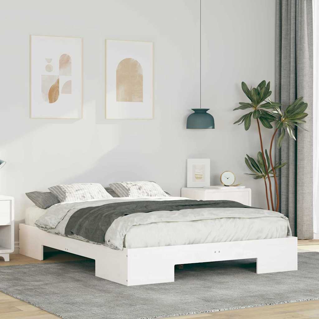 vidaXL Bedframe met opslag Bruin Massief grenenhout