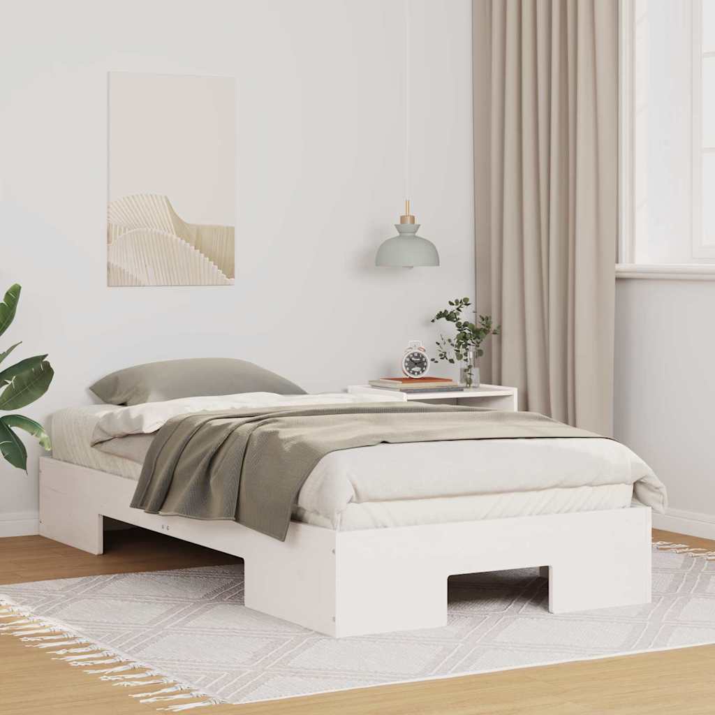 vidaXL Bedframe met opslag Bruin Massief grenenhout