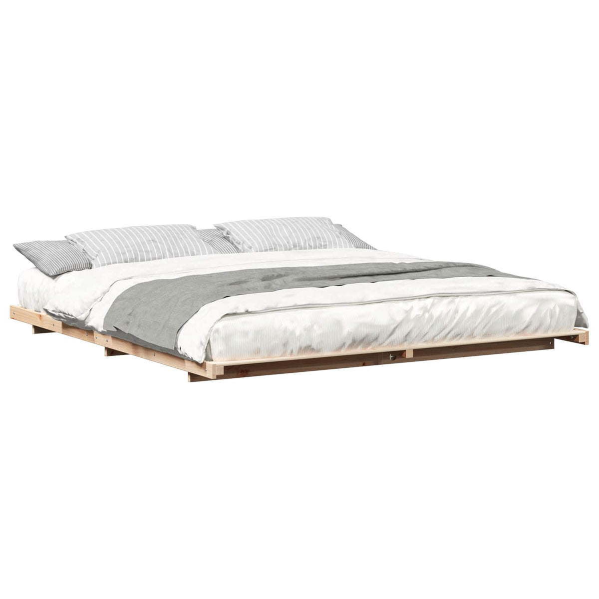 vidaXL Bedframe Bruin 200 x 200 cm Massief grenenhout