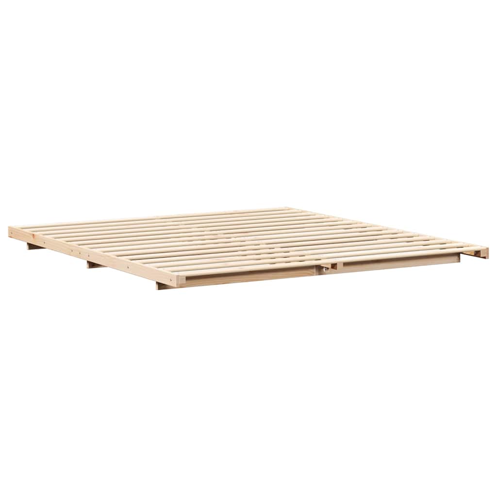 vidaXL Bedframe Bruin 200 x 200 cm Massief grenenhout