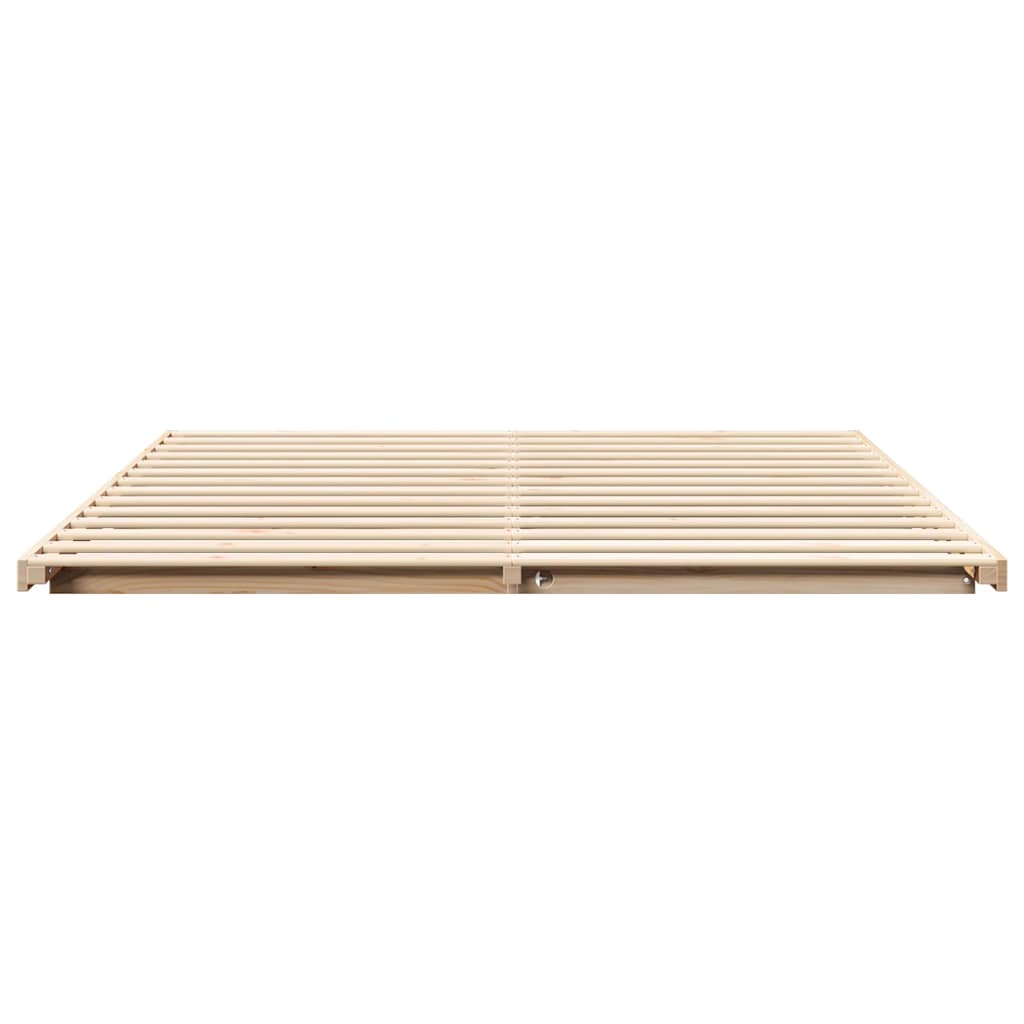 vidaXL Bedframe Bruin 200 x 200 cm Massief grenenhout