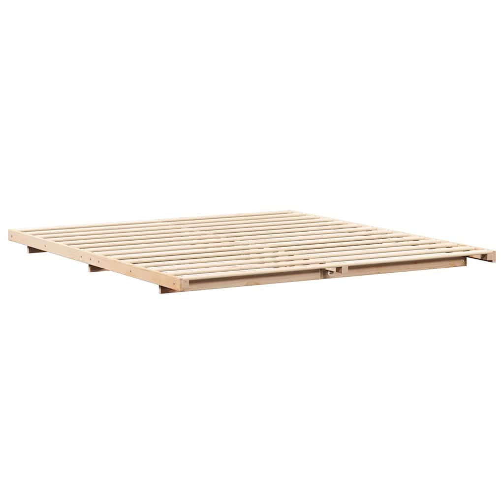vidaXL Bedframe Bruin 200 x 200 cm Massief grenenhout