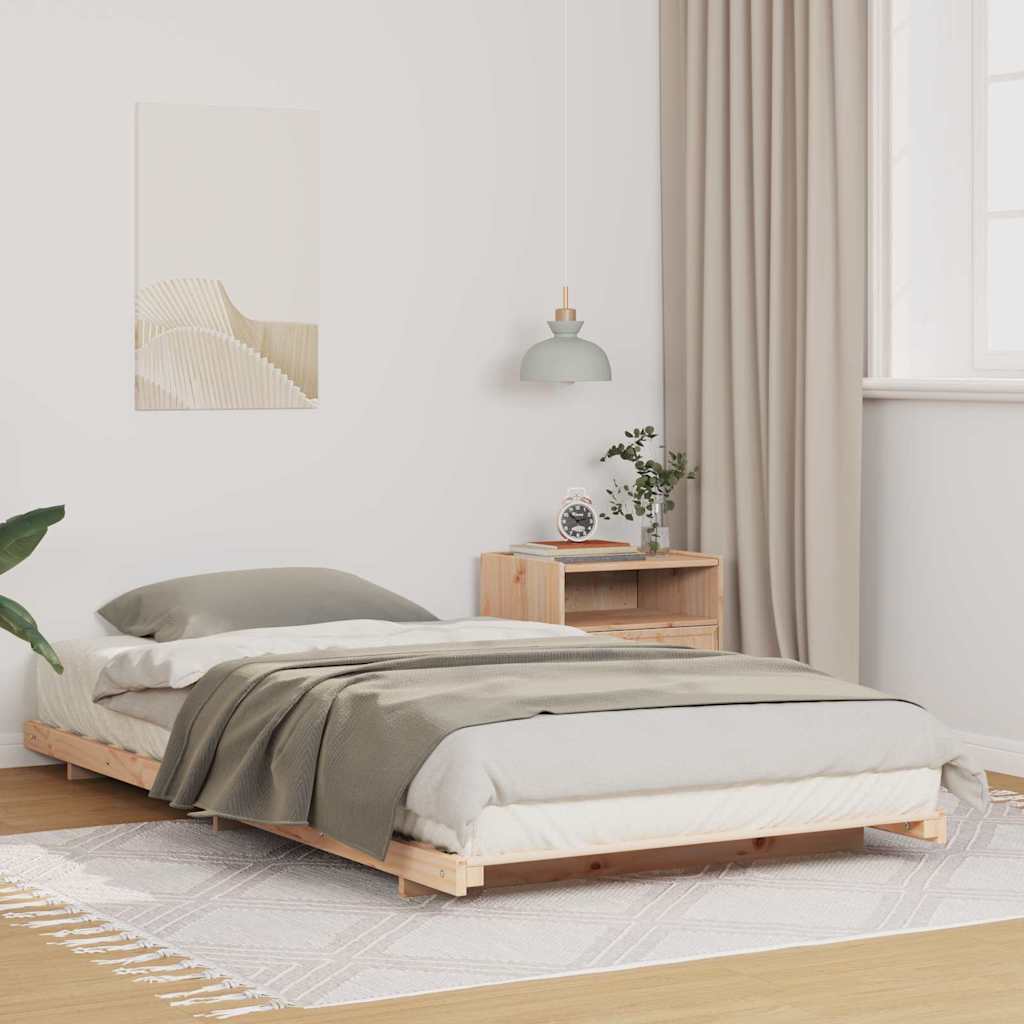 vidaXL Bedframe Bruin 200 x 200 cm Massief grenenhout