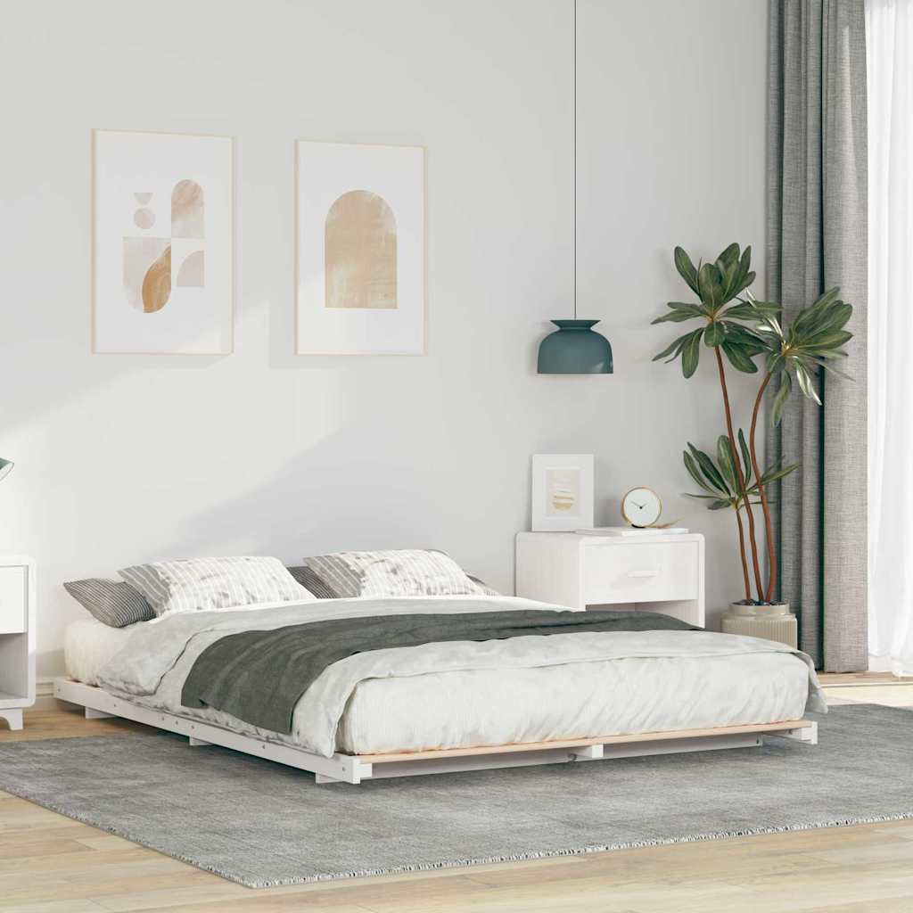 vidaXL Bedframe Bruin 200 x 200 cm Massief grenenhout